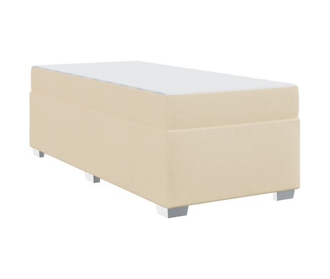Estructura de cama individual para adultos con colchón crema 90 x 190 cm tela