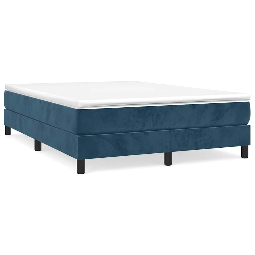 Estructura De Cama Doble Matrimonial 140x193 Azul Oscuro