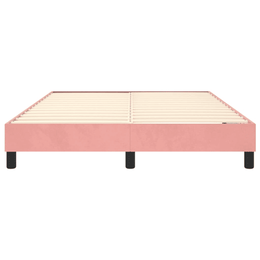 Estrutura de Cama de casal moderno com molas 140x190 cm veludo rosa