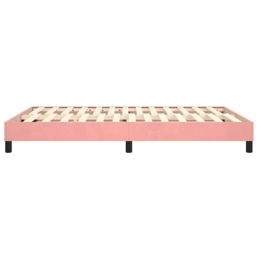 Estrutura de Cama de casal moderno com molas 140x190 cm veludo rosa