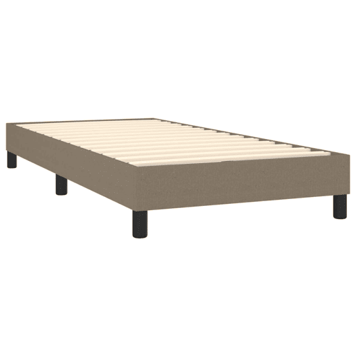 Estrutura de cama de solteiro para adultos com molas 90x190 cm tecido cinzento