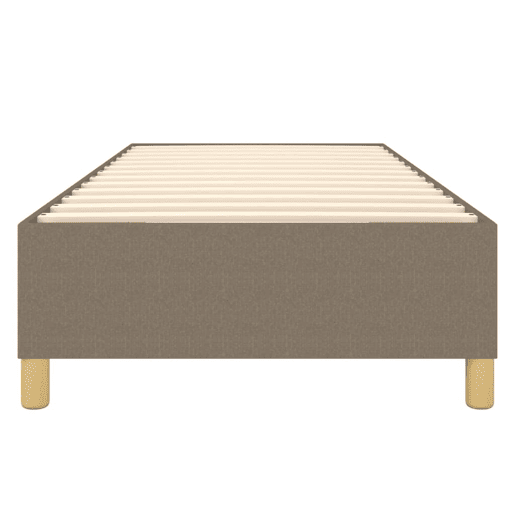 Estrutura de cama de solteiro para adultos com molas 100x200 cm tecido cinza-acastanhado