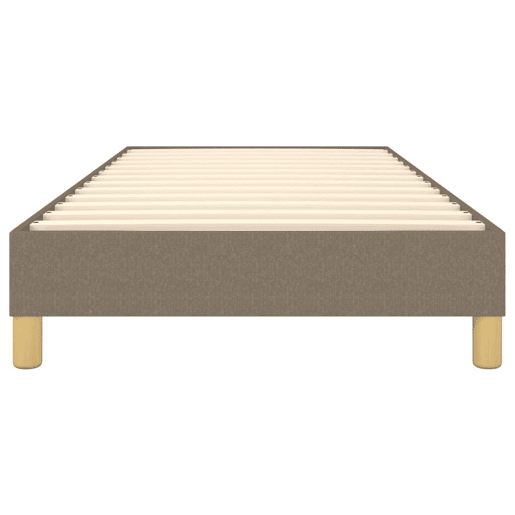 Estrutura de cama de solteiro para adultos com molas 90x200 cm tecido cinza-acastanhado