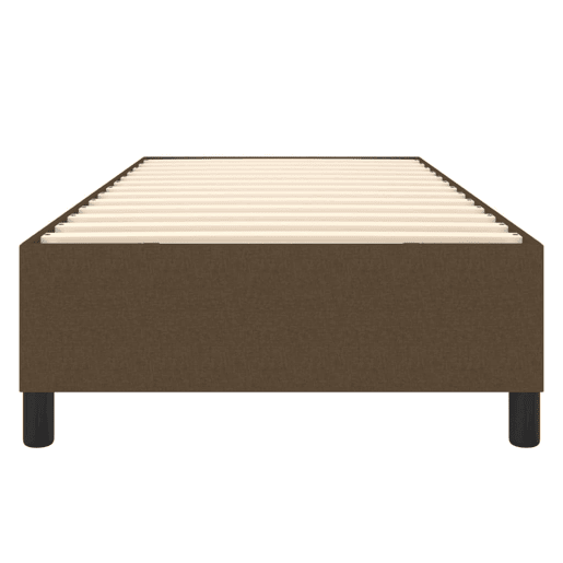 Estrutura de cama de solteiro para adultos com molas 90x190 cm tecido castanho-escuro