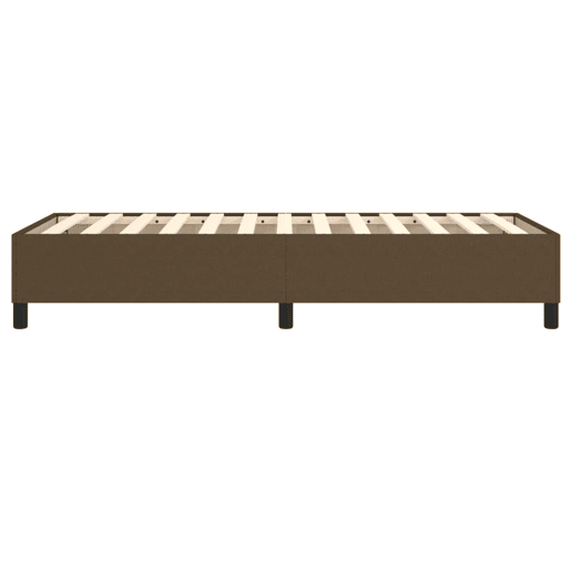Estrutura de cama de solteiro para adultos com molas 90x190 cm tecido castanho-escuro