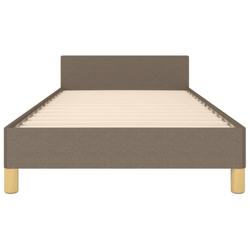 Estrutura de cama de solteiro Design cabeceira 80x200 cm tecido castanho-acinzentado