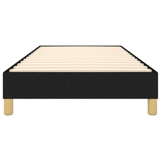 Estrutura de cama de solteiro para adultos com molas 90x200 cm tecido preto