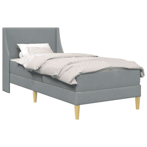 Estrutura de cama de solteiro para adultos com colchão - Liso Cinzento-claro 100 x 200 cm