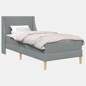 Estrutura de cama de solteiro para adultos com colchão - Liso Cinzento-claro 100 x 200 cm