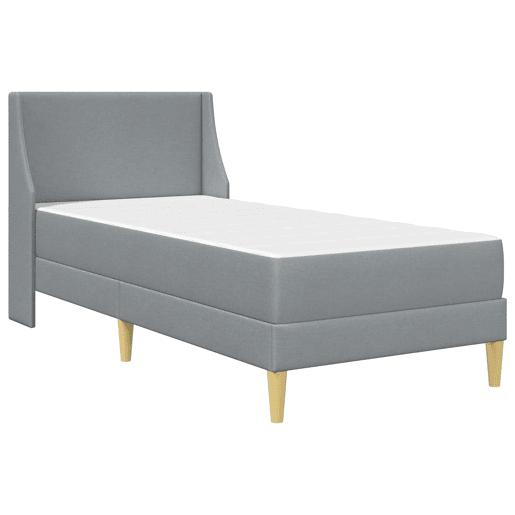 Estrutura de cama de solteiro para adultos com colchão - Liso Cinzento-claro 100 x 200 cm