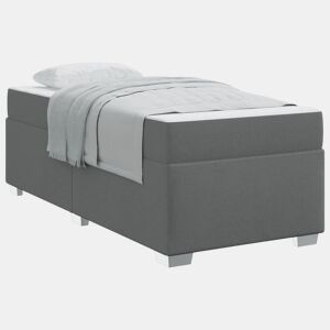 Estrutura de cama de solteiro para adultos com colchão - Cinza Escuro 100 x 200 cm tecido