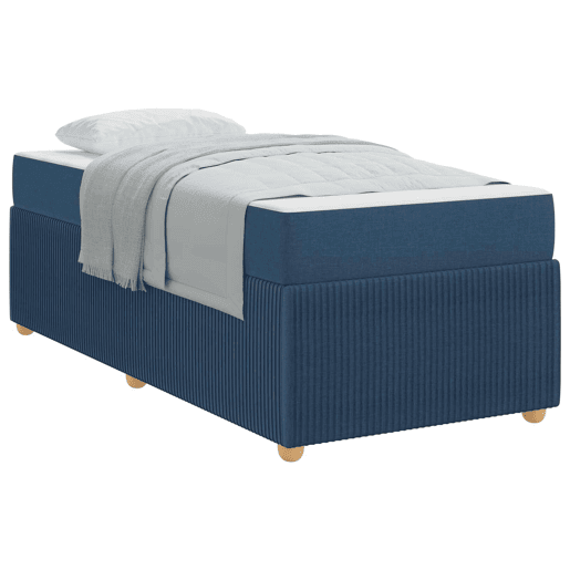 Estrutura de cama de solteiro para adultos com colchão - Azul 100 x 200 cm tecido