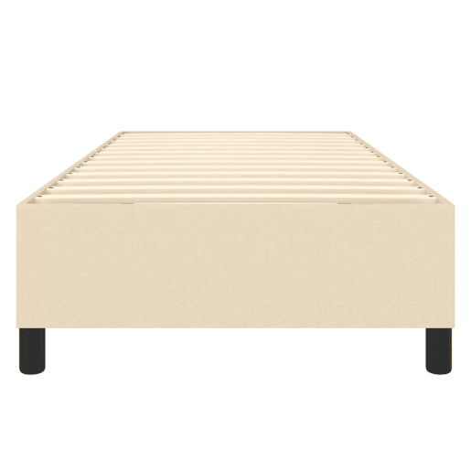 Estrutura de cama de solteiro para adultos com molas 90x190 cm tecido creme