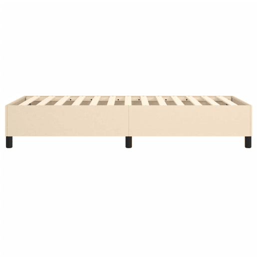 Estrutura de cama de solteiro para adultos com molas 90x190 cm tecido creme