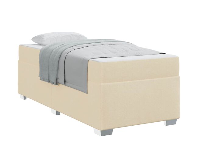 Estructura de cama individual para adultos con colchón crema 80 x 200 cm tela
