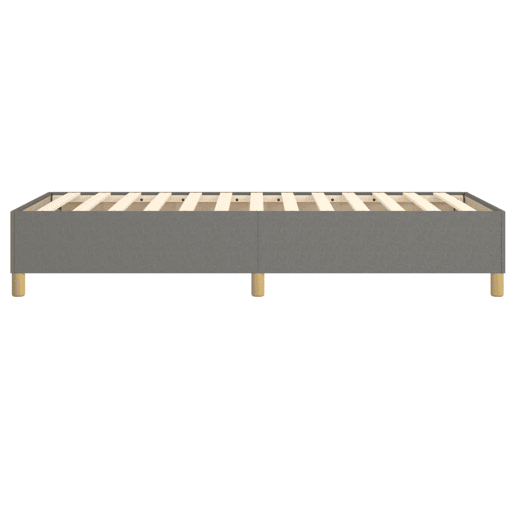 Estrutura de cama de solteiro para adultos com molas 90x200 cm tecido cinzento-escuro
