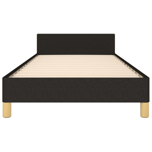 Estrutura de cama de solteiro para adultos c cabeceira tecido 80x200 cm preto