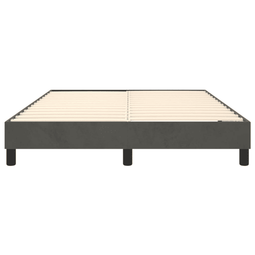 Estrutura de Cama de casal moderno com molas 140x190 cm veludo cinzento-escuro