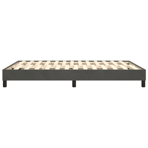 Estrutura de Cama de casal moderno com molas 140x190 cm veludo cinzento-escuro