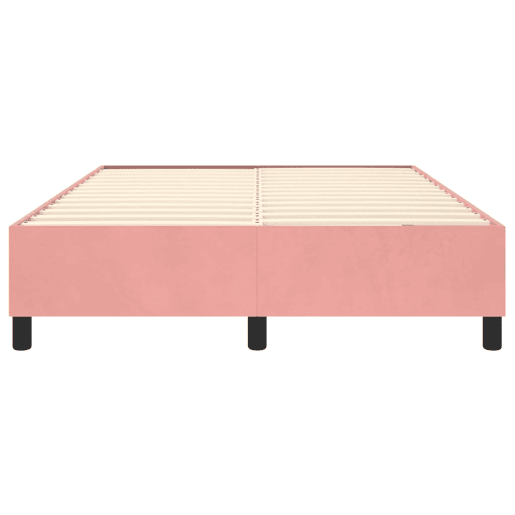 Estrutura de Cama de casal moderno com molas 140x190 cm veludo rosa