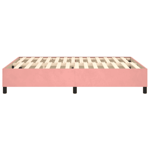 Estrutura de Cama de casal moderno com molas 140x190 cm veludo rosa