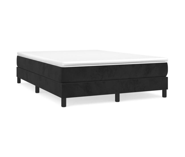 Estructura de cama doble matrimonial - con somier terciopelo negro 140x190 cm