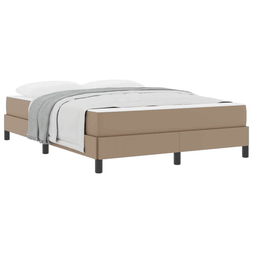 Estrutura da Cama de casal moderno com colchão - Cappuccino 140 x 190 cm tecido