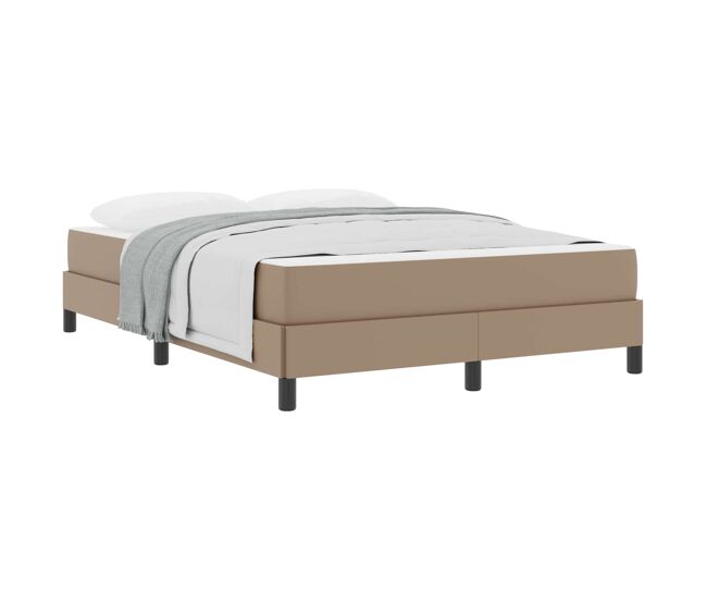 Estructura de cama doble matrimonial con colchón capuchino 140 x 190 cm tela