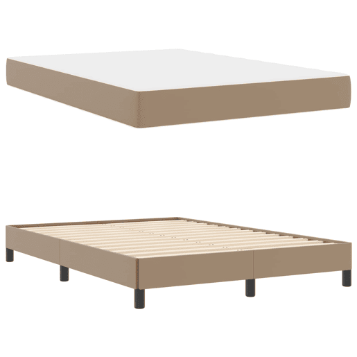 Estrutura da Cama de casal moderno com colchão - Cappuccino 140 x 190 cm tecido