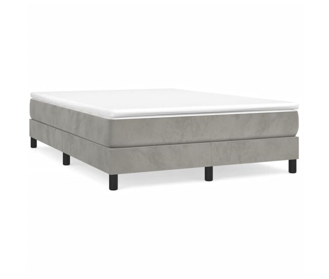 Estructura de cama doble matrimonial - con somier terciopelo gris claro 140x190 cm