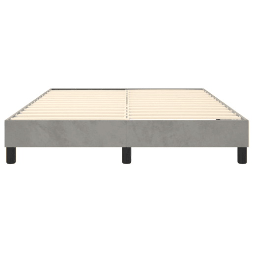 Estrutura de Cama de casal moderno com molas 140x190 cm veludo cinzento-claro