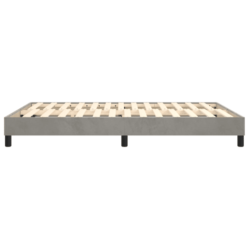 Estrutura de Cama de casal moderno com molas 140x190 cm veludo cinzento-claro