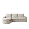 Sofá modular de 3 lugares - Chenille, elementos curvos e chaise longue, sem montagem - Bege