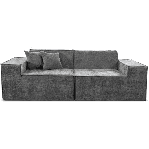 Sofá modular reto em tecido texturado Lusso - 3 lugares - Cinza Sofá modular reto em tecido texturado Lusso - 3 lugares - Cinza