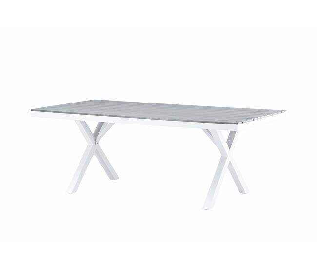 Mesa de comedor para exterior garcia 100x200x74 gris