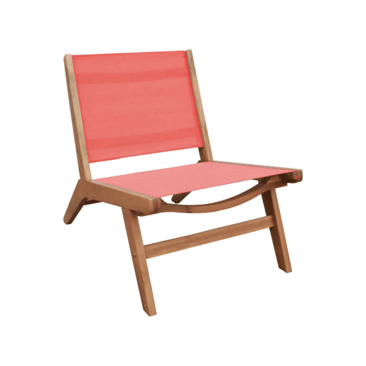 Cadeira de jardim em madeira de acácia e textilene, conjunto de 2 Terracota - 55.5x80.5x70.5 cm