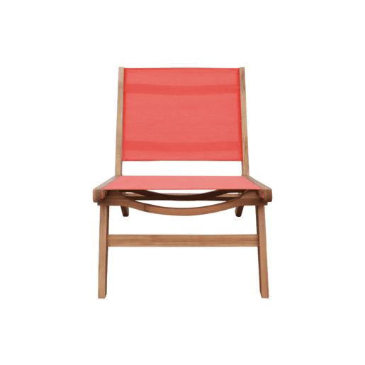 Cadeira de jardim em madeira de acácia e textilene, conjunto de 2 Terracota - 55.5x80.5x70.5 cm