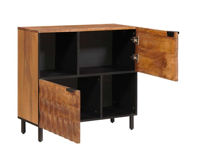 Aparador - mueble de almacenamiento con puerta acabado de acacia marrón 80 x 33 x 75 cm es2120