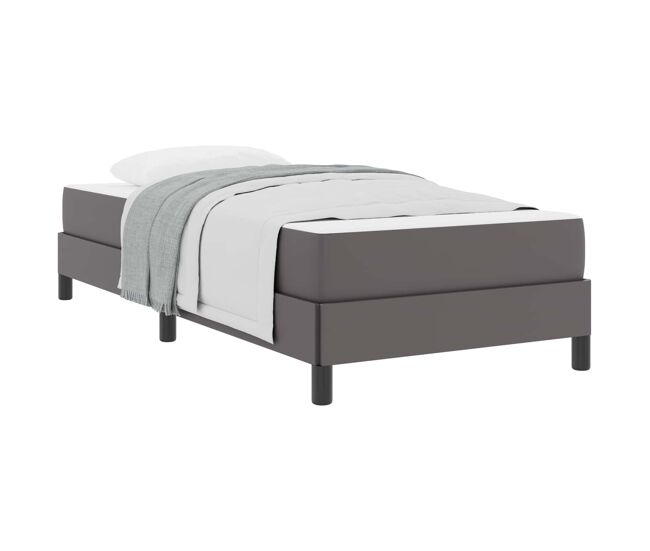 Estructura de cama individual para adultos con colchón gris 90 x 200 cm tela