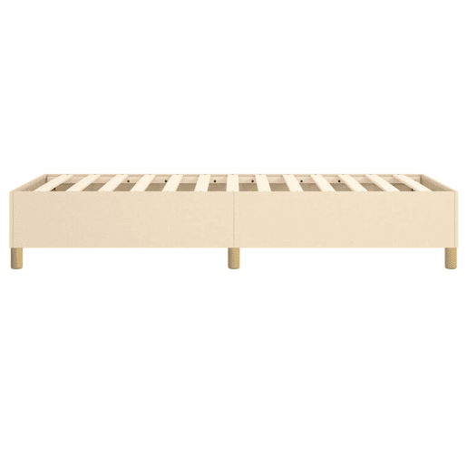 Estrutura de cama de solteiro para adultos com molas 90x200 cm tecido creme