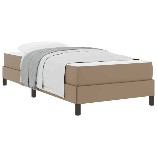 Estrutura de cama de solteiro para adultos com colchão Cappuccino 90 x 200 cm tecido