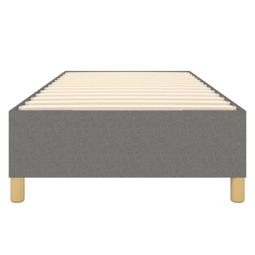 Estrutura de cama de solteiro para adultos com molas 100x200 cm tecido cinzento-escuro