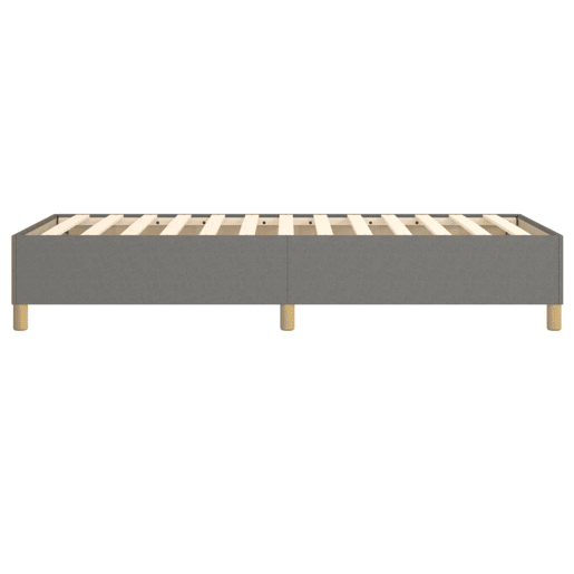 Estrutura de cama de solteiro para adultos com molas 100x200 cm tecido cinzento-escuro