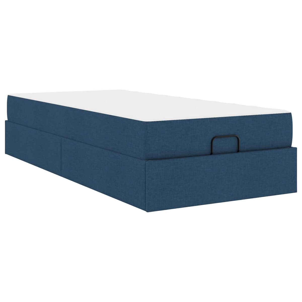 Estructura de cama individual para adultos con colchón 2 pcs azul tela