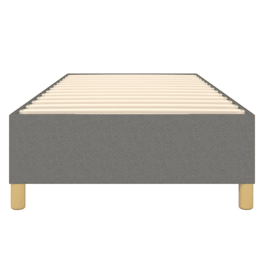 Estrutura de cama de solteiro para adultos com molas 80x200 cm tecido cinzento-escuro