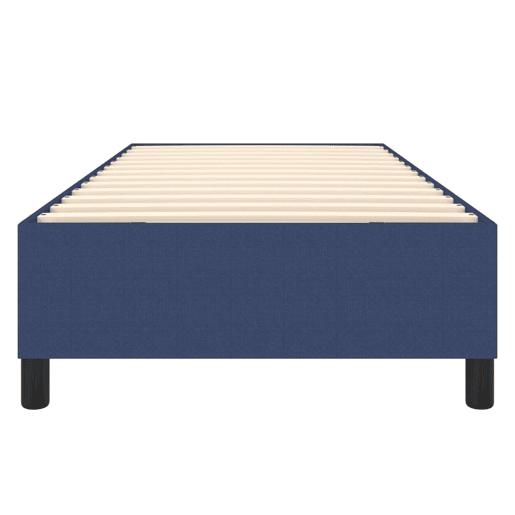Estrutura de cama de solteiro para adultos com molas 90x200 cm tecido azul