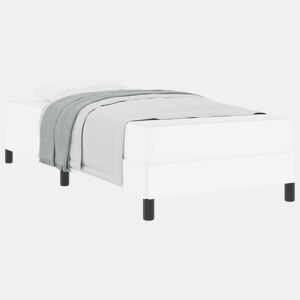 Estrutura de cama de solteiro para adultos com colchão - Branco Puro 100 x 200 cm tecido