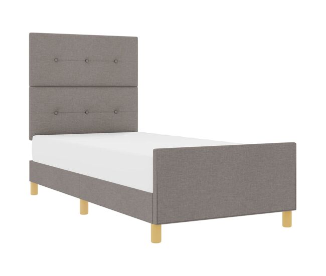Estructura de cama simple para adultos con cabecera - taupé 90 x 190 cm tela