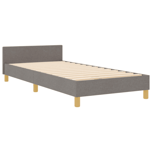 Estrutura de cama de solteiro Design, Cinzento-acastanhado 90 x 190 cm tecido