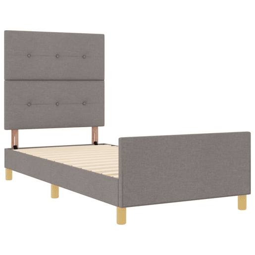 Estrutura de cama de solteiro Design, Cinzento-acastanhado 90 x 190 cm tecido